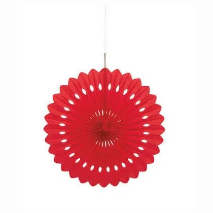 Paper Decorative Fan 16" Red