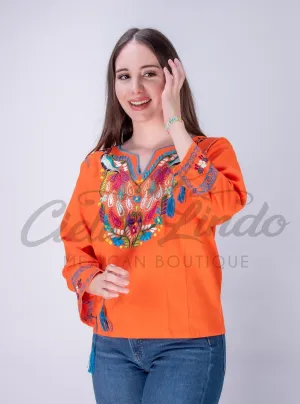 Peacock Blouse Orange