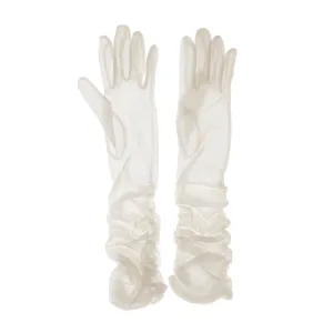 Penelope - Women's Ruched Cotton Gloves