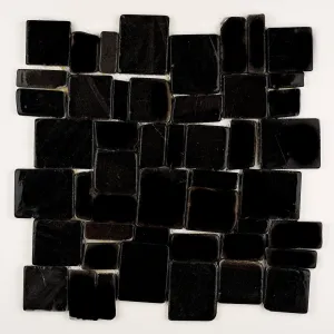 Pure Black - Flat Stone Pebble Tile