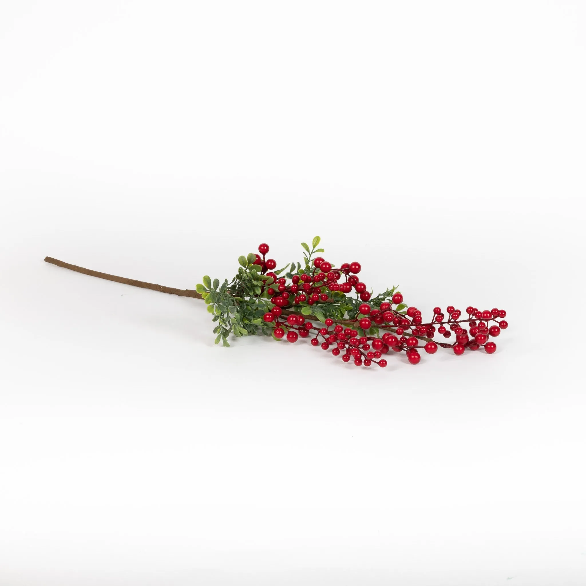 Red Berry And Boxwood Stem - 26 Inch - Set of 6