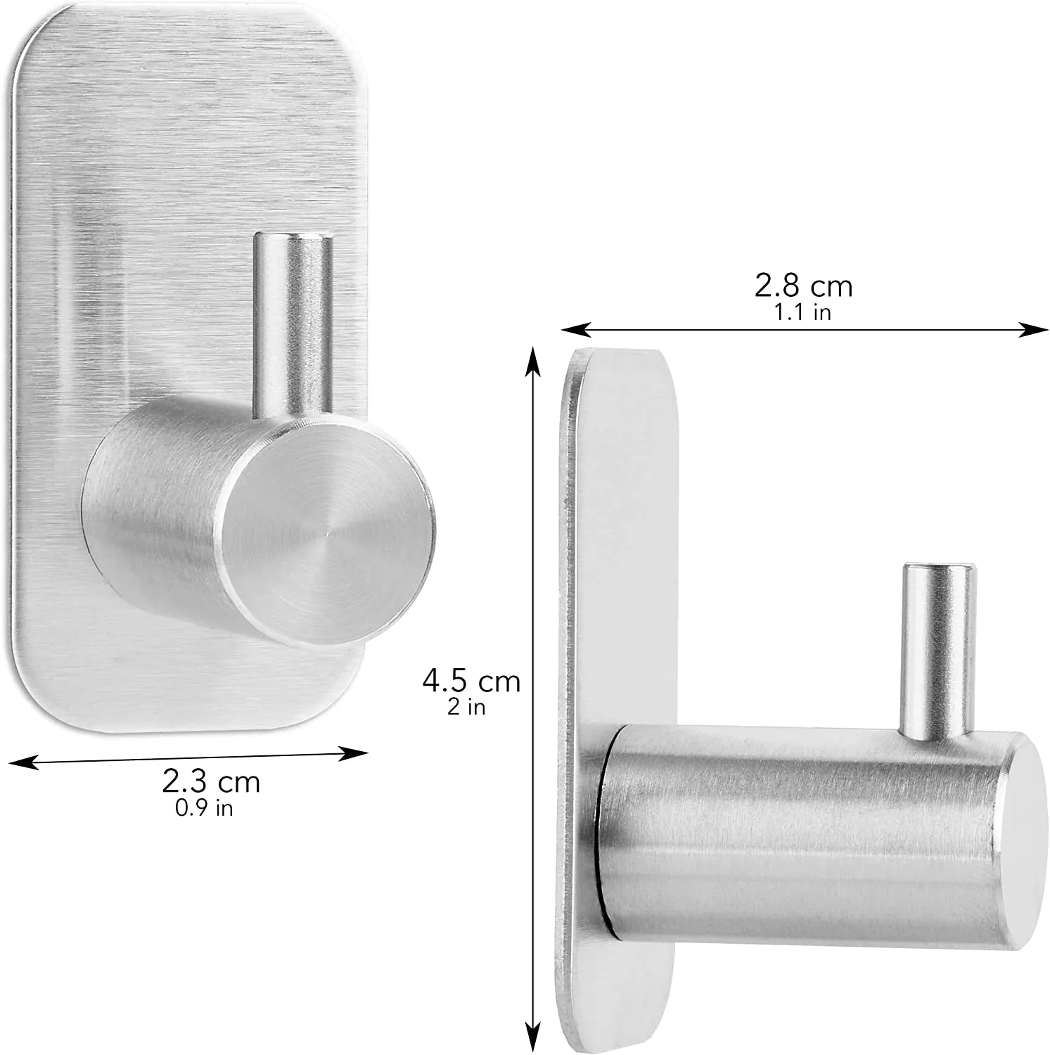 Self Adhesive Hooks For Hanging Towels: Set Of 4 Stainless Steel Towel Holders