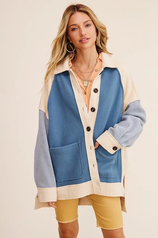 Soft Touch Terry-like Shacket Knit Jacket