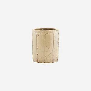 Stoneware Flowerpot or Utensil Pot - Rustic Beige