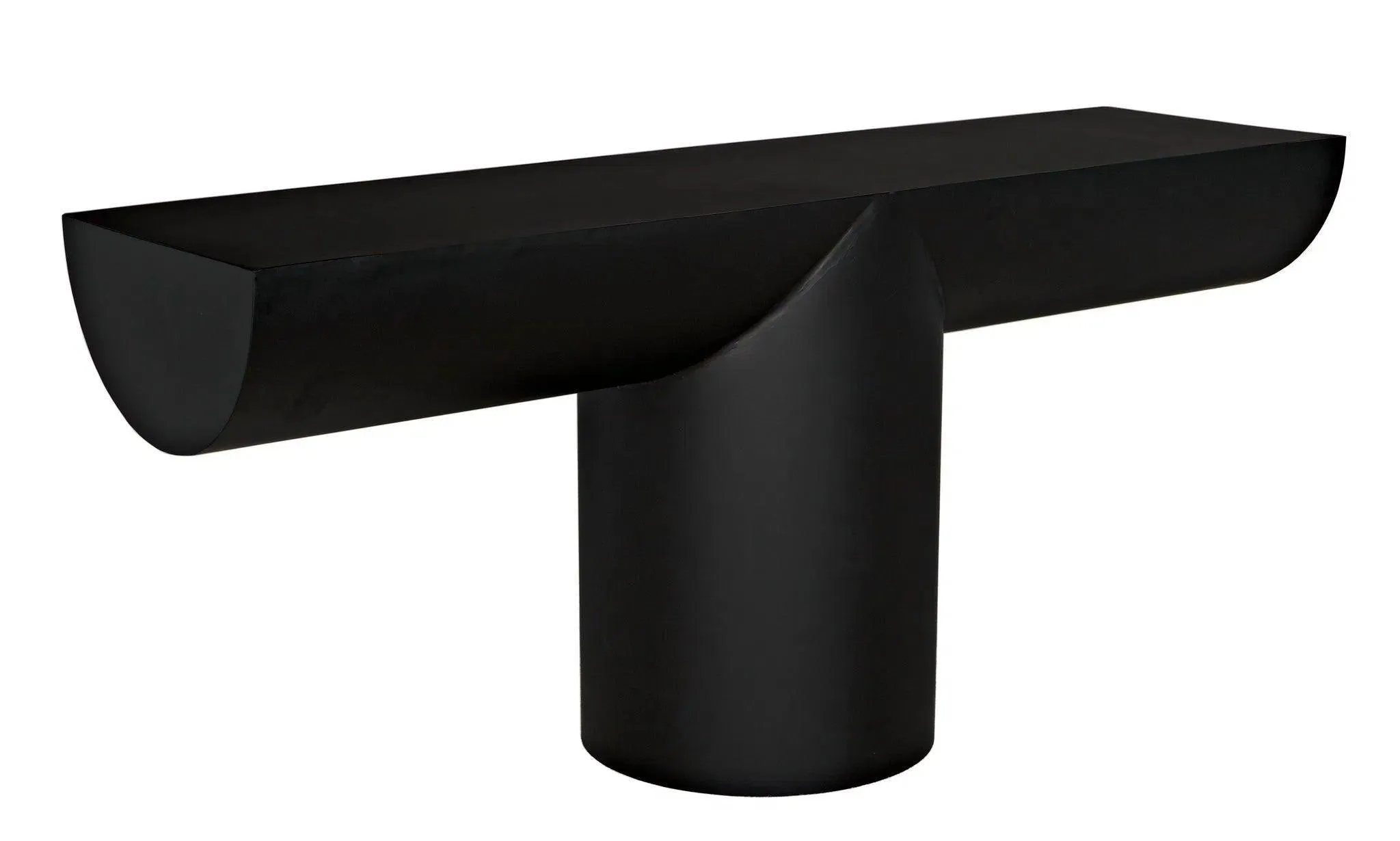 T-Designed Steel Black Rectangle Console Table