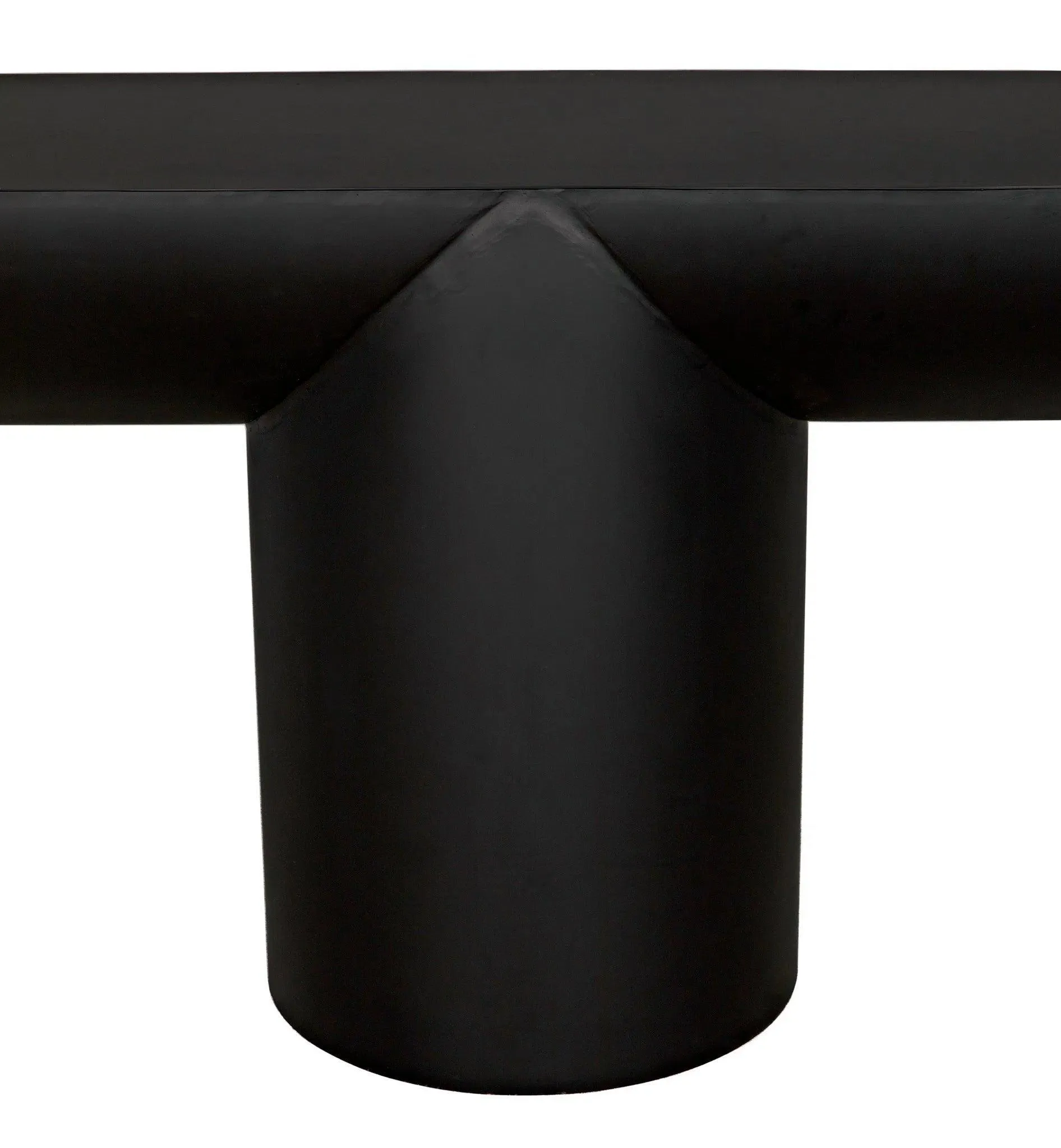 T-Designed Steel Black Rectangle Console Table