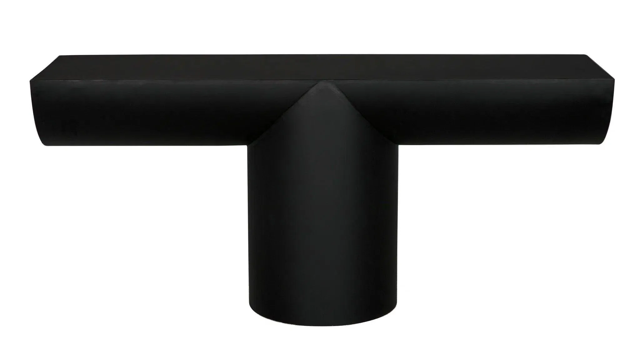 T-Designed Steel Black Rectangle Console Table