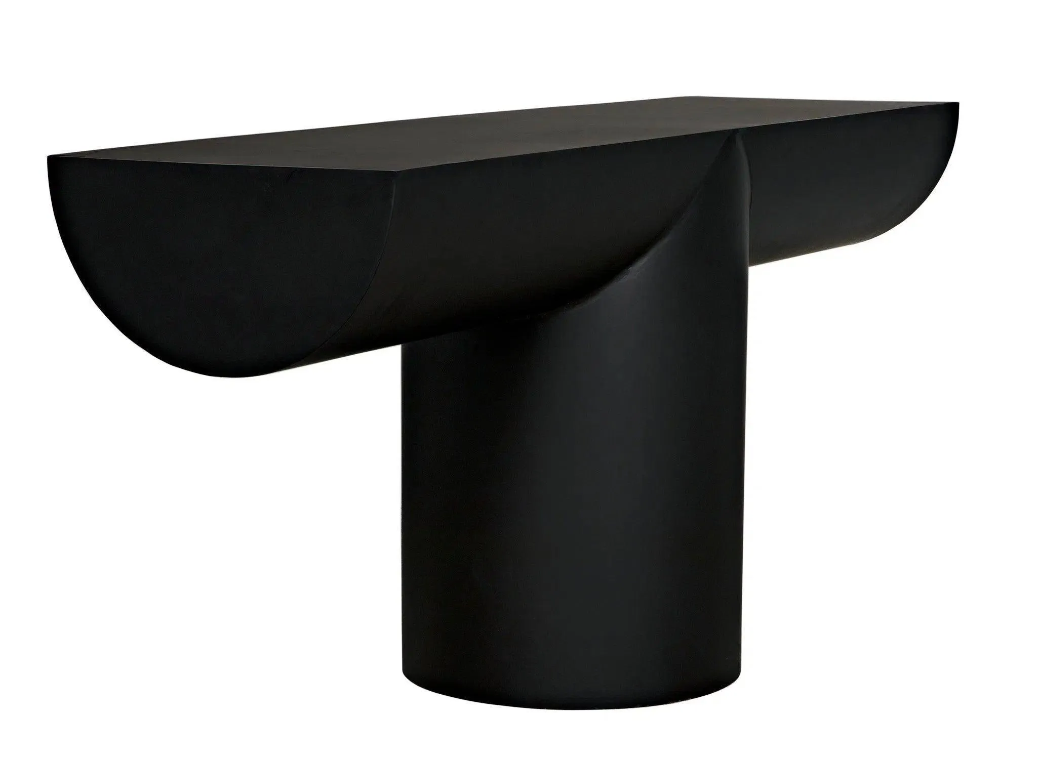 T-Designed Steel Black Rectangle Console Table