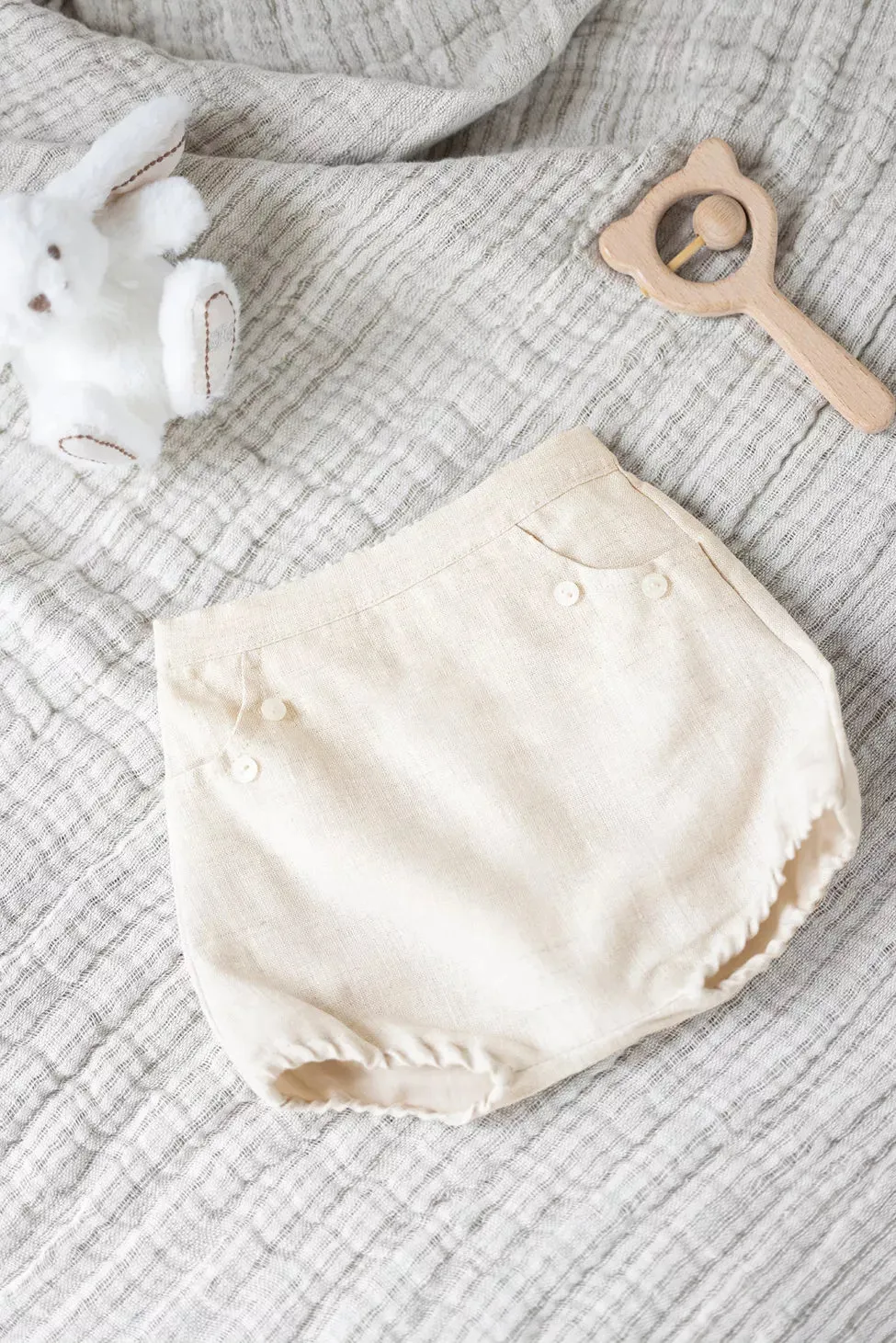 TAR Beige Linen Baby Bloomer