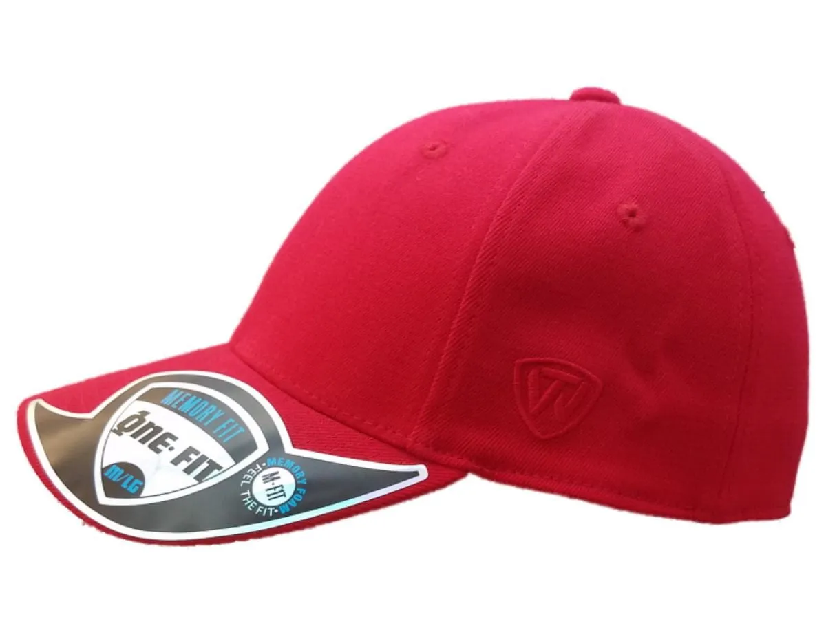 Top of the World Red Structured Memory Flexfit Fitted Hat Cap (M/L)