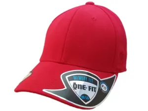 Top of the World Red Structured Memory Flexfit Fitted Hat Cap (M/L)