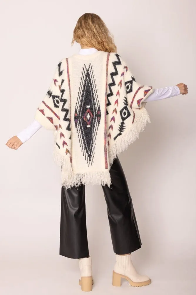 WCP420057 Aztec Tassel Poncho