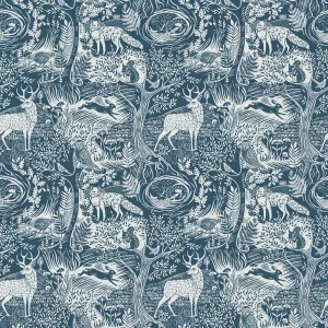 Winter Woods Wallpaper Sample Blue