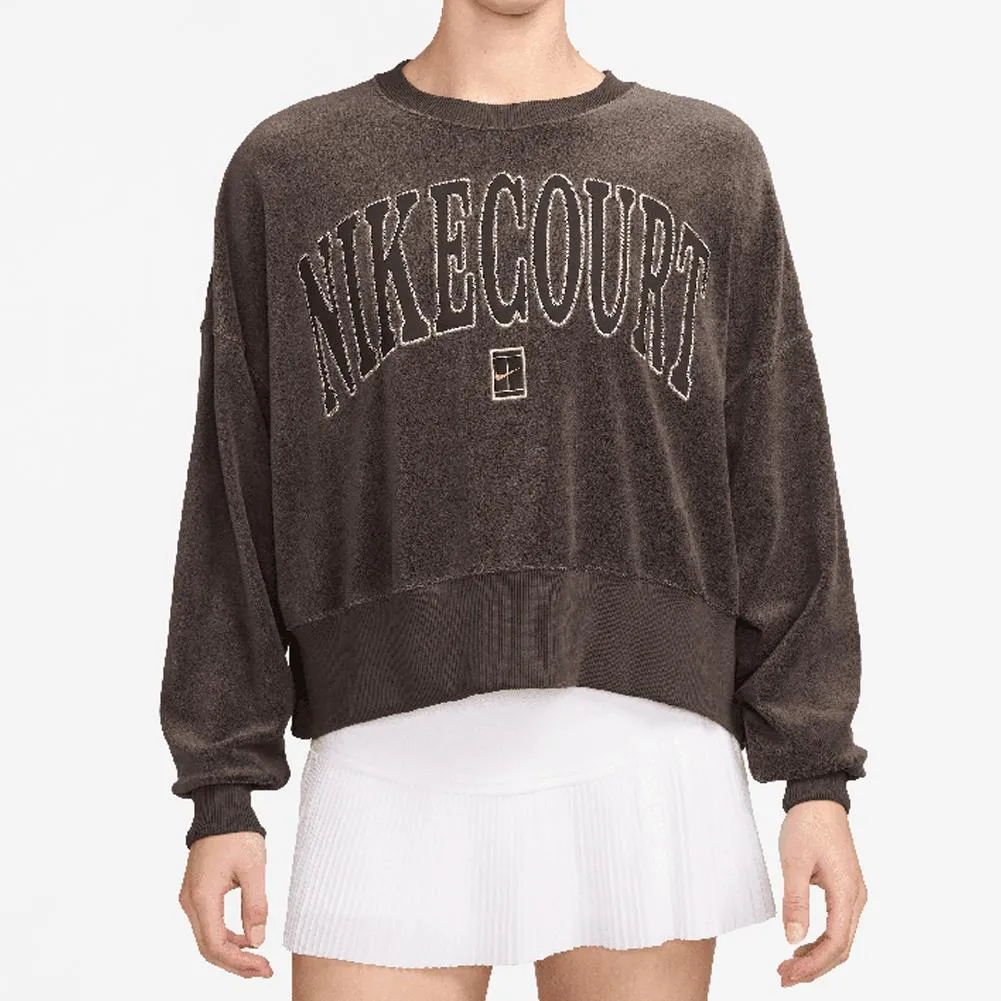 Women`s Court Heritage Oversized Crew Neck Graphic Tennis Sweatshirt