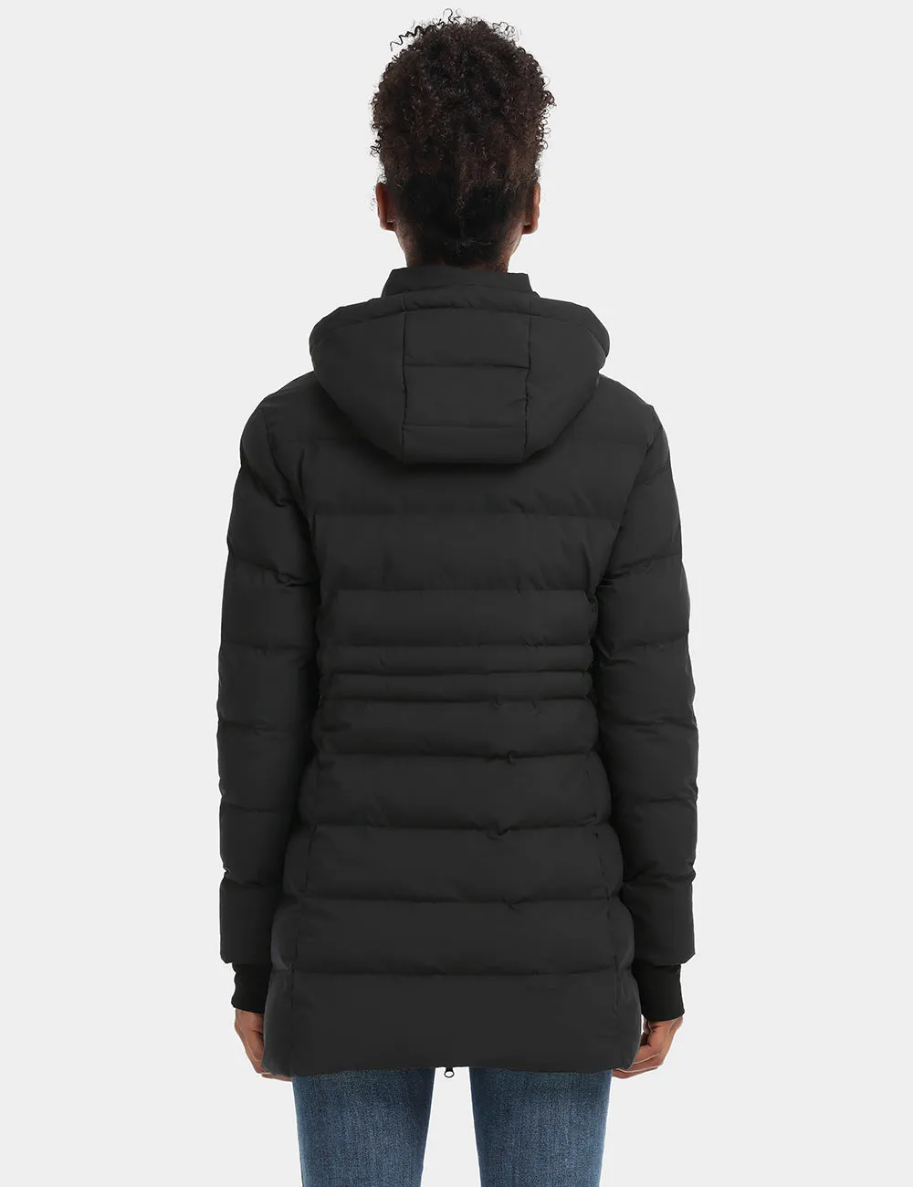 Women's Heated Puffer Parka Jacket - Black / White / Grey / Red