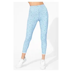 Women's Retro Revival 7/8 Tennis Legging Sky Blue Print