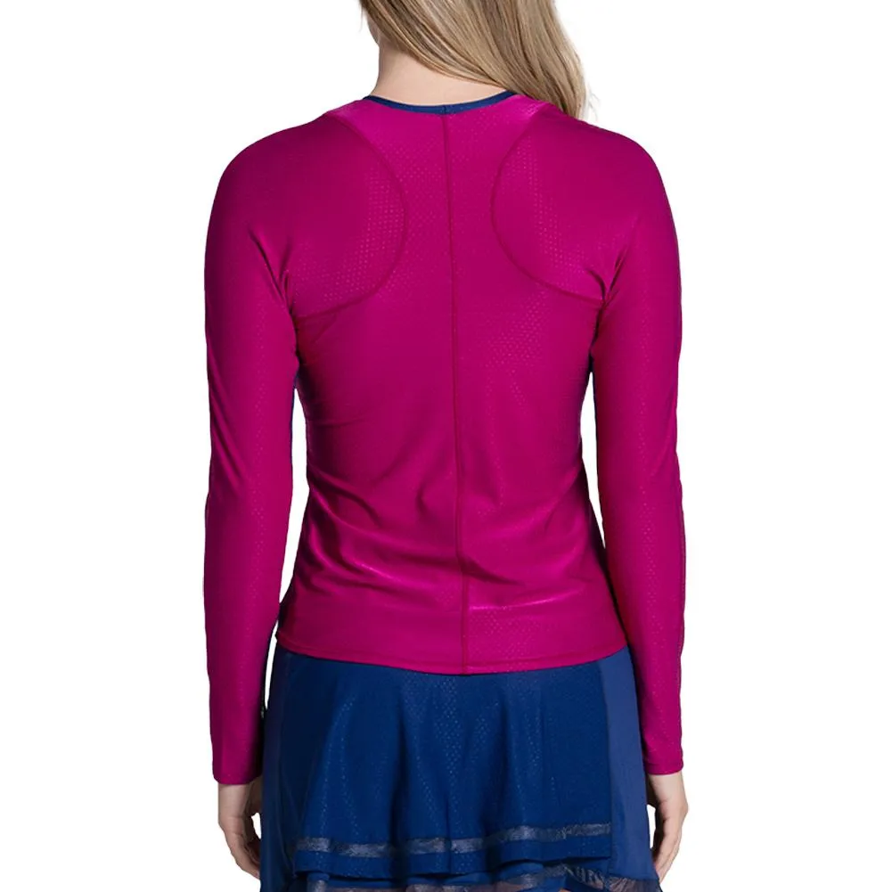 Women`s Shimmer On Long Sleeve Tennis Top Dragon Fruit